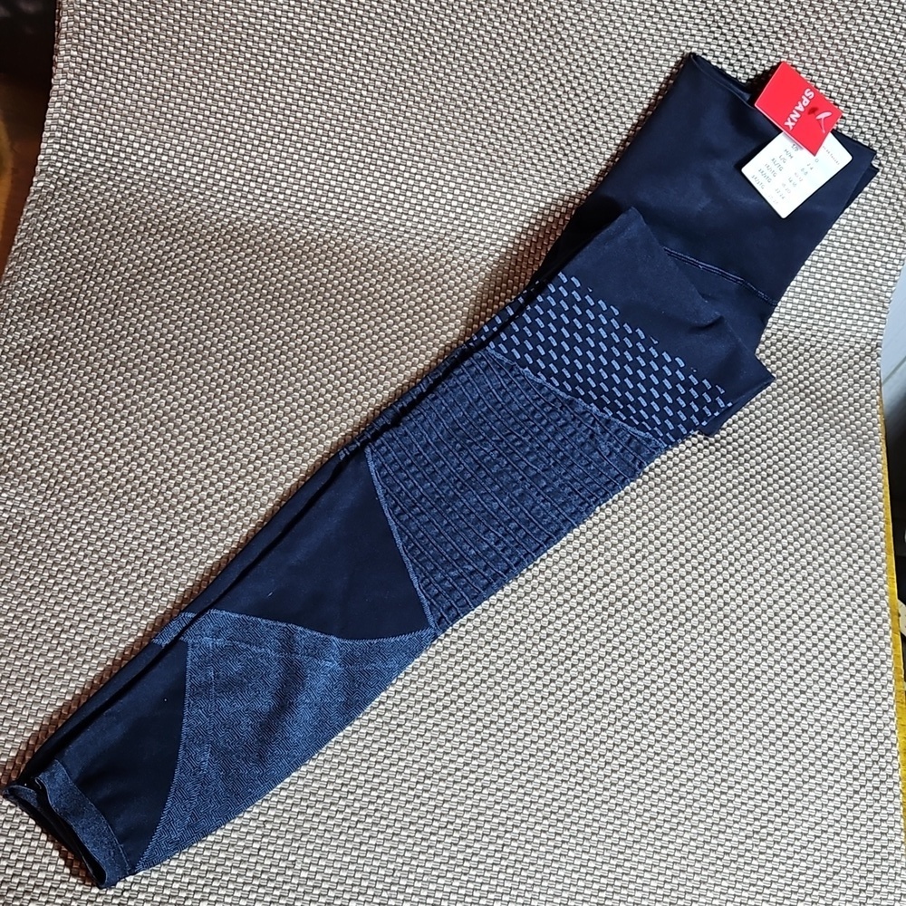 SPANX Seamless Moto Leggings, Indigo Sky, Size M. - Picture 4 of 5